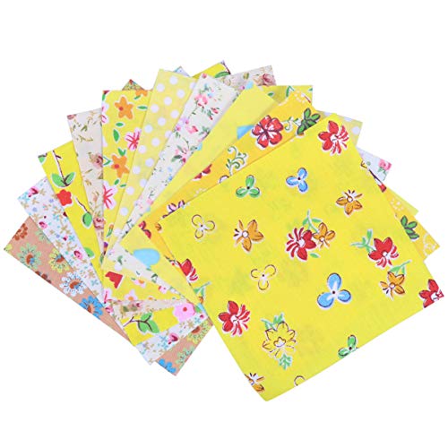 Exceart 10 Pcs Quarter Fabric Squares Quilting Cotton Twill Printe...