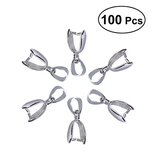 Exceart 100 Pcs Metal Pinch Clip Bail Bead Pendant Connector Jewel...