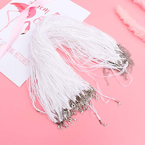 Exceart 100Pcs Waxed Necklace Cord with Clasp Wax Ropes Lanyard Ne...