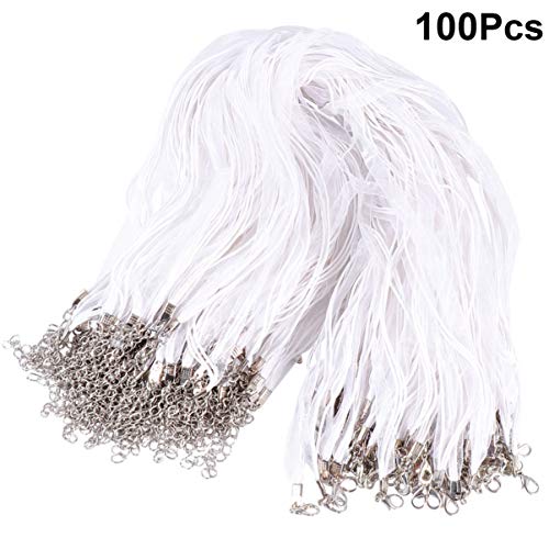Exceart 100Pcs Waxed Necklace Cord with Clasp Wax Ropes Lanyard Ne...