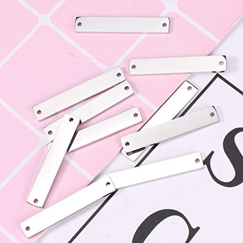 EXCEART 10Pcs Stamping Blank Bar Rectangle Stamping Blanks Horizon...