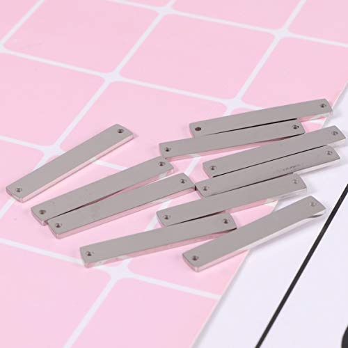 EXCEART 10Pcs Stamping Blank Bar Rectangle Stamping Blanks Horizon...