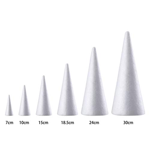 EXCEART 12pcs Craft Foam Cone White Styrofoam Cones for DIY Craft ...