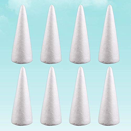 EXCEART 12pcs Craft Foam Cone White Styrofoam Cones for DIY Craft ...