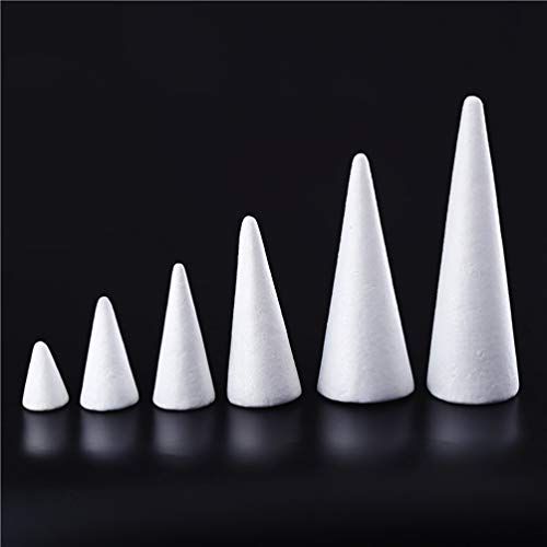 EXCEART 12pcs Craft Foam Cone White Styrofoam Cones for DIY Craft ...