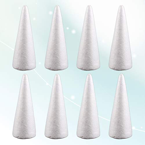 EXCEART 12pcs Craft Foam Cone White Styrofoam Cones for DIY Craft ...