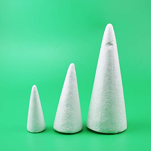 EXCEART 12pcs Craft Foam Cone White Styrofoam Cones for DIY Craft ...
