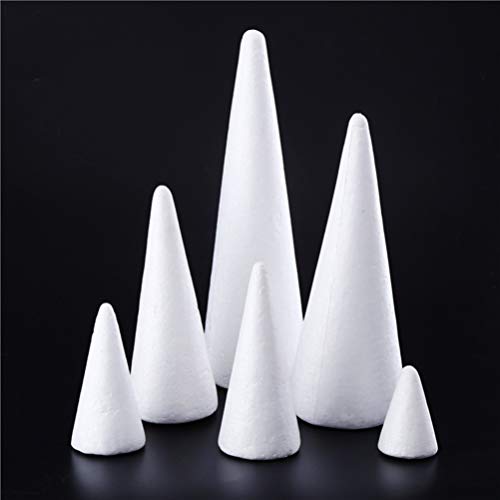 EXCEART 12pcs Craft Foam Cone White Styrofoam Cones for DIY Craft ...