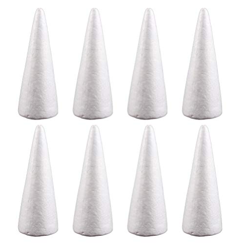 EXCEART 12pcs Craft Foam Cone White Styrofoam Cones for DIY Home C...