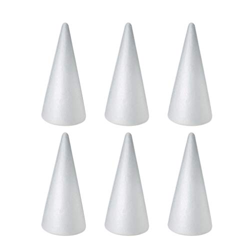 EXCEART 12pcs Foam Cones for DIY Crafts White Styrofoam Cones Chri...