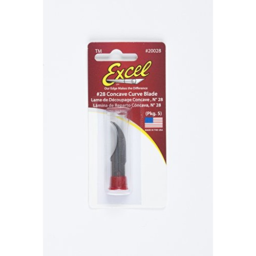 Excel Blades #28 Heavy Duty Concave Carving Hobby Blade, 5 Pack, ...