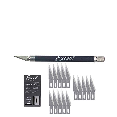 Excel Blades K18 Soft Grip Black Hobby and Craft Knife, with 15#11...