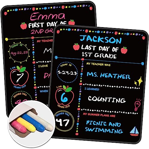 First Day of School Board with Markers, 10”x12“Double Sided First ...