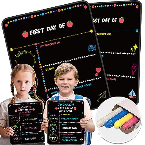 First Day of School Board with Markers, 10”x12“Double Sided First ...