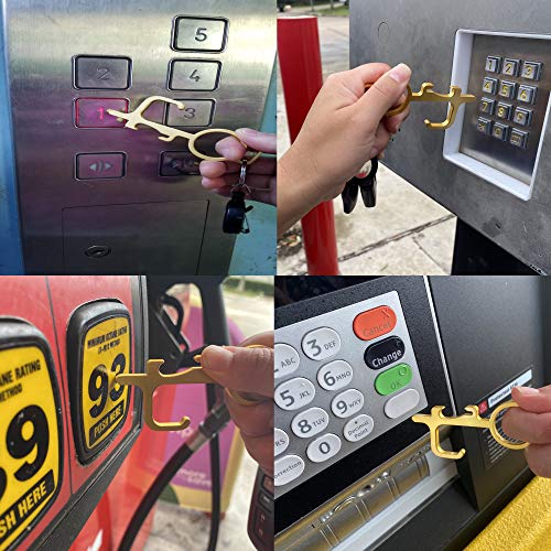 Germ Key Tool, No Touch Door Opener, Clean Key, Brass Door Opener,...
