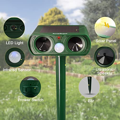 Solar Animal Repeller, Outdoor Waterproof Repellent with Motion Se...