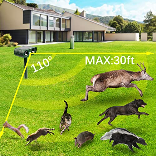Solar Animal Repeller, Outdoor Waterproof Repellent with Motion Se...