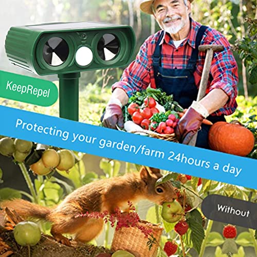 Solar Animal Repeller, Outdoor Waterproof Repellent with Motion Se...