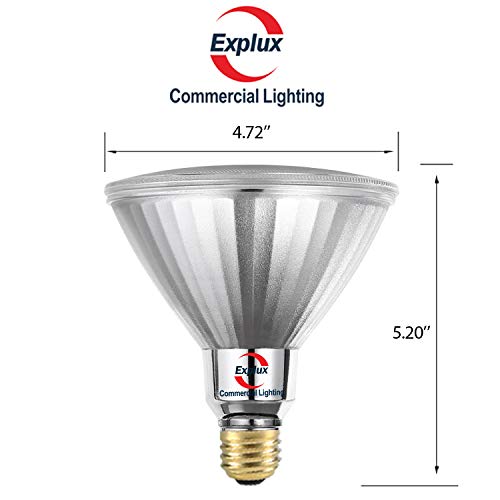 Explux 250W Equivalent Ultra Bright PAR38 LED Flood Light Bulbs, 2...