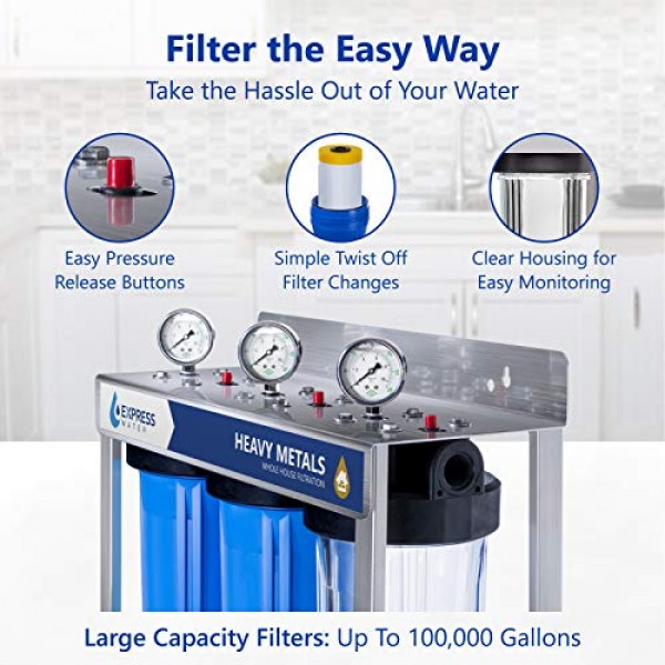 Express Water Heavy Metal Whole House Water Filter – 3 Stage Home ...