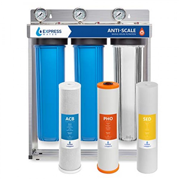 Express Water Whole House Water Filter – 3 Stage Anti Scale Home W...