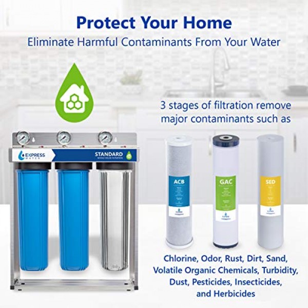 Express Water Whole House Water Filter, 3 Stage Home Water Filtrat...