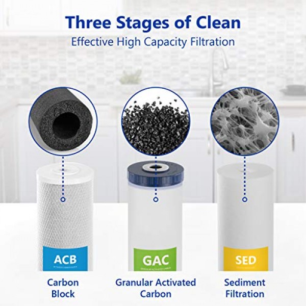 Express Water Whole House Water Filter, 3 Stage Home Water Filtrat...