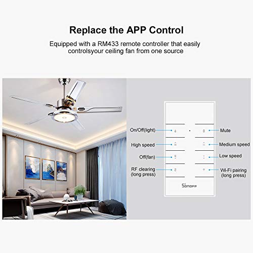 Extaum SONOFF IFan03 WiFi Smart Switch Ceiling Fan Light Controlle...