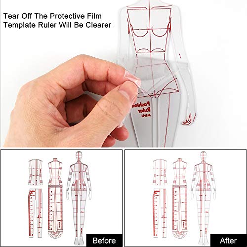 4 Models Fashion Illustration Rulers, Fashion Drawing Template Rul...