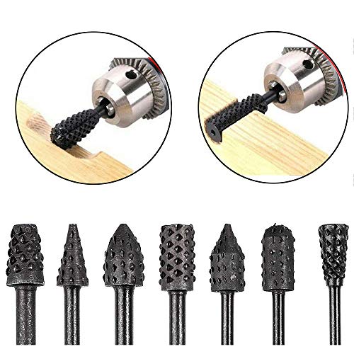 Eyech 10pc 1/83mm Shank Carbon Steel Rotary Burr Rasp Set Wood...