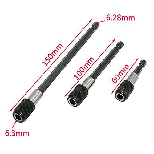 Eyech 3Pcs 1/4 Inch Hex Shank Magnetic Drill Bit Extension Quick R...