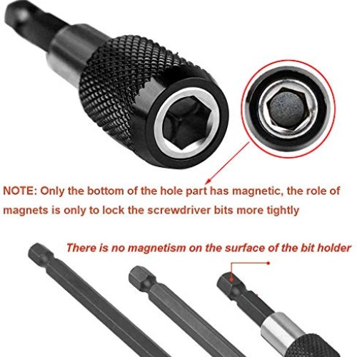 Eyech 3Pcs 1/4 Inch Hex Shank Magnetic Drill Bit Extension Quick R...