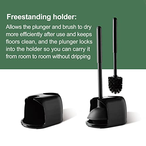 Eyliden Toilet Plunger and Brush, 2 in 1 Toilet Bowl Brush Plunger...