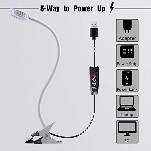 Eyocean LED Reading Light, Dimmable Clamp Lamp for Bed Headboard, ...