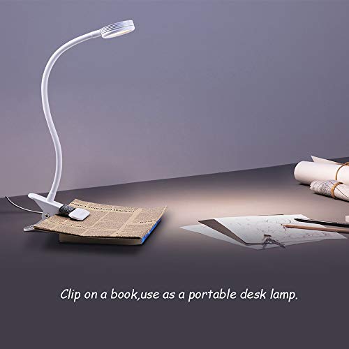 Eyocean LED Reading Light, Dimmable Clamp Lamp for Bed Headboard, ...
