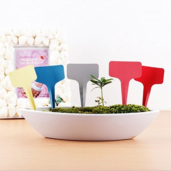 eZAKKA Plant Labels, 600pcs Plastic Plant Tags T-Type Nursery Gard...