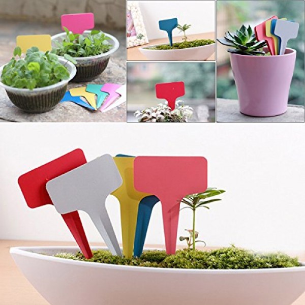 eZAKKA Plant Labels, 600pcs Plastic Plant Tags T-Type Nursery Gard...