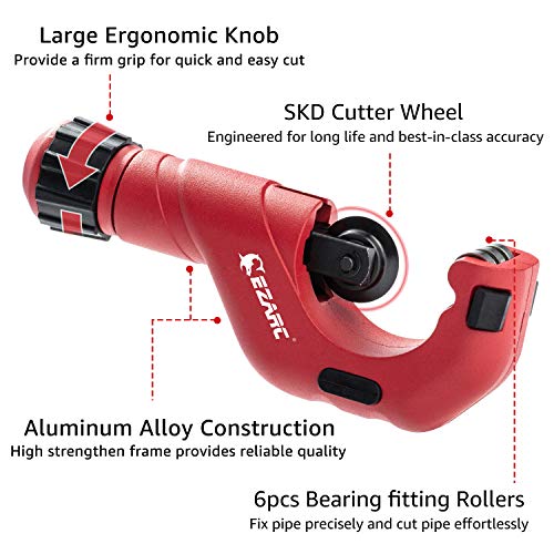 EZARC 2-Piece Tubing Cutter Set with 3/16 to 2-inch Outer Diameter...