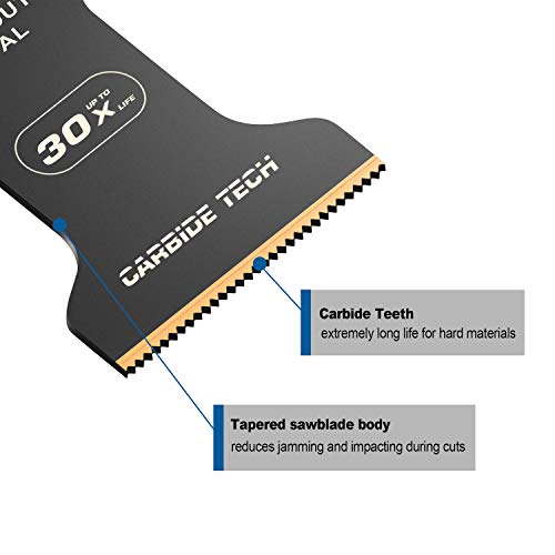 EZARC Oscillating Tool Blades Carbide Multitool Saw Blades for Har...