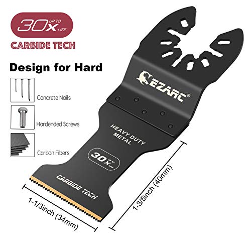EZARC Oscillating Tool Blades Carbide Multitool Saw Blades for Har...