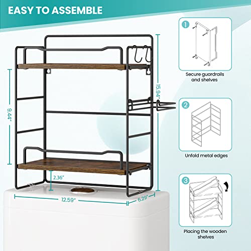 EZFurni Wood Bathroom Toilet Shelf Organizer-Cute Over The Toilet ...