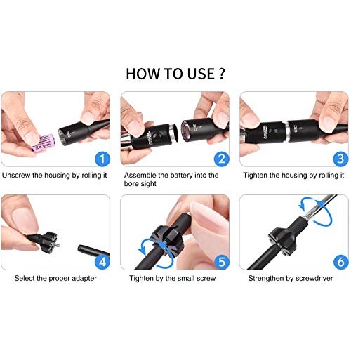 EZshoot Bore Sight Kit Bright Green Dot BoreSighter with Big Butto...