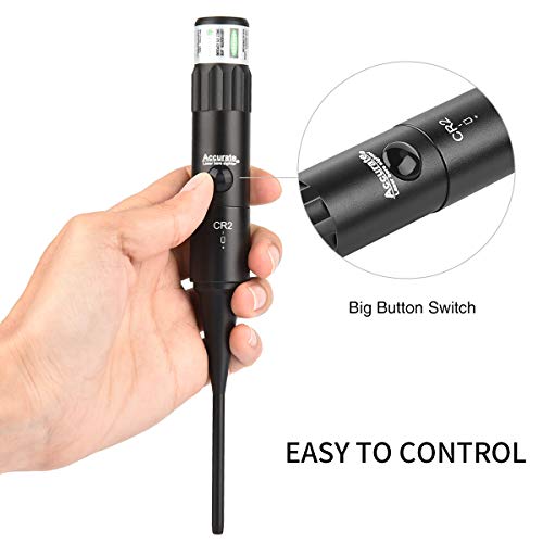 EZshoot Bore Sight Kit Bright Green Dot BoreSighter with Big Butto...