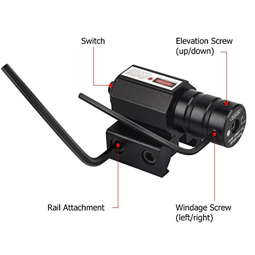 EZshoot Compact Tactical Red Dot Red Laser Sight with Picatinny Ra...