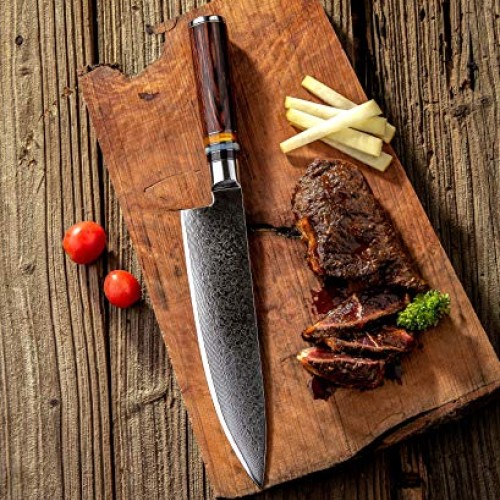 8 InchChef Knife,FANTECK Kitchen Knife VG10 Damascus Professiona...