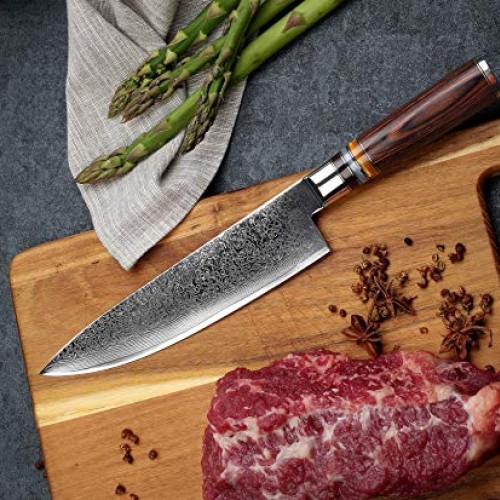 8 InchChef Knife,FANTECK Kitchen Knife VG10 Damascus Professiona...