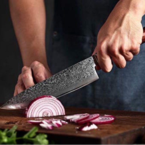 8 InchChef Knife,FANTECK Kitchen Knife VG10 Damascus Professiona...