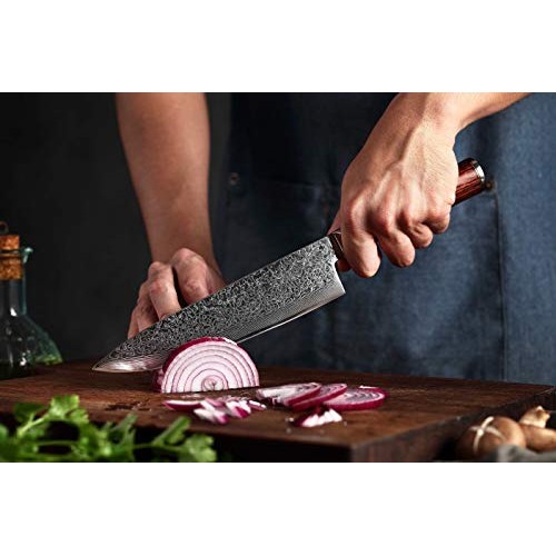 8 InchChef Knife,FANTECK Kitchen Knife VG10 Damascus Professiona...