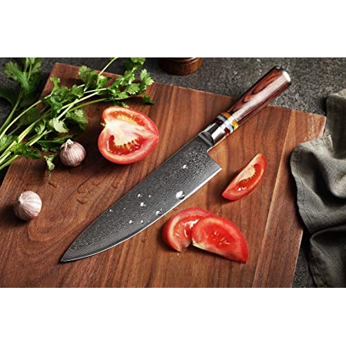 8 InchChef Knife,FANTECK Kitchen Knife VG10 Damascus Professiona...