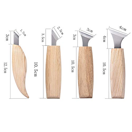 Woodworking Chisels Set, Geometric Wood Carving Tools with Roll Kn...